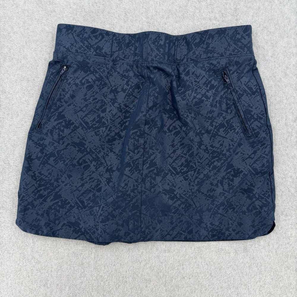 Orvis Skort Women M Navy Blue Abstract Print Activewear Skirt Shorts Pockets